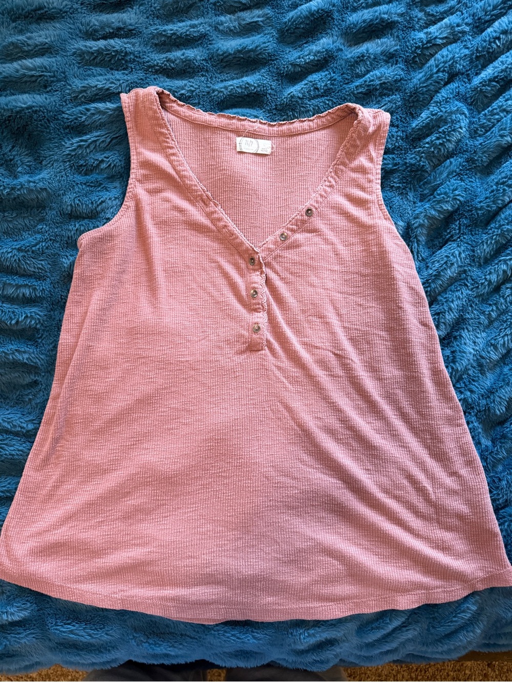 Maurices Pink Button-Front Ribbed Tank